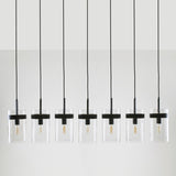 UKIYO 7 LIGHT CHANDELIER OAKWOOD