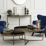 DAUMIER COFFEE TABLE SET OF 2 BRASS