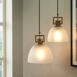 TROY LINK PENDANT FROSTED CHAMPAGNE - LARGE